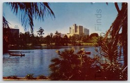 Color Post Card Of Mac Arthur Park Los Angeles California - $12.60