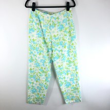 GAP Womens Vintage Pants Cropped High Waist Floral Blue Green Tapered Size 10 - £11.40 GBP
