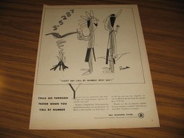 1953 Print Ad Bell Telephone System Indian Braves Cartoon - $14.25