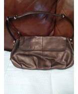 Liz Claiborne Leather Shoulder Purse Bronze/Copper Color 13&quot;x 8&quot; - £11.27 GBP