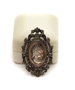 925 Silver Vintage Mid-Century Mother Of Pearl Cameo Brooch Pin - £39.75 GBP