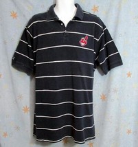 XL Antiqua Cleveland Indians Mens Navy w/White Stripes Cotton Polo Rugby... - £11.92 GBP