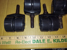 23DD89 SET OF 4 BEDFRAME ROLLERS, PLASTIC FRAME, VERY GOOD CONDITION - £6.80 GBP