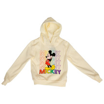 Disney Classic Mickey Mouse Colorful Names Youth Hoodie Beige - $10.00