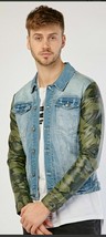 SIXTH JUNE Denim Jacket with Contrast Camo Sleeves XS Chest 34/36 (exp108) - $24.28