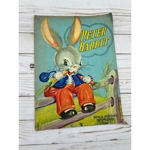 Antique Oversize Linen Softcover Peter Rabbit Ruth E. Newton&#39;s Chubby Cu... - £11.24 GBP