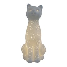 Simple Designs LT3056-WHT White Porcelain Animal Shaped Table Lamp, Kitty Cat - £34.83 GBP