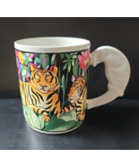 VTG Vitromaster RAIN FOREST Coffee Tea Mug Parrot Handle 1993 Sue Zipkin... - $225.09 MXN