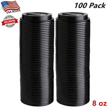 100 Pack Lids for 8oz Paper Hot Cups - Coffee Cup for Cold or Hot Drinks, Tea - £9.45 GBP