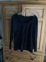 Ambiance women’s size extra large black shirt long sleeve scoop neckline - £16.01 GBP