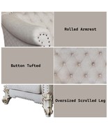 Vendome II Chair w/2 Pillows, Two Tone Ivory Fabric &amp; Antique Pearl Finish - $31,639.03 MXN