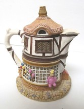 Hometown Teapot Cottage Merry Go Round Toys 4&quot; Ceramic Resin Figurine - £29.29 GBP