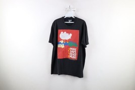 Vintage 90s Mens XL Distressed 1994 New York Woodstock Concert T-Shirt Black USA - £79.76 GBP