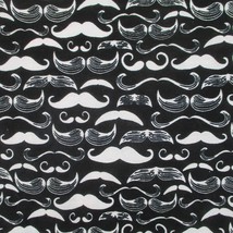 100% Cotton Black Mustache Square Bandanna Scarf - $5.92