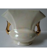 Vintage Pearl China Co. 22 Kt. Gold hand decorated USA irridescent yellow - $12.87