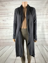 ALESSANDRO MIELE Italy Gray Draped Shawl Hi-Low Open Front Cardigan M/L - £10.59 GBP