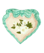 Elaine Voghelle Silvestri White Heart Shaped Plate White Floral NWOT - $13.63 CAD