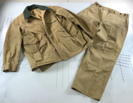CC Filson Hunting Jacket Pants Suit Mens Coat 44 Pants 36x29 Tan Waxed O... - £430.61 GBP