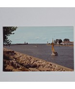 Postcard Grand Haven Michigan The Channel Lighthouse Boat - $7.87