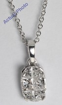18k White Gold Princess Diamond Oval Shape Pendant (1.06 Ct G SI3 Clarity) - £1,069.10 GBP