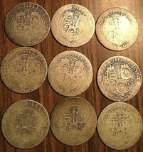 Lot Of 9 Uk Gb Great Britain Silver Shilling Coins - £43.52 GBP