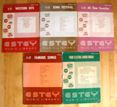 Estey Music Library Lot of 5 Sheet Music for Elect Organ &amp; Guitar E-15,2... - £7.75 GBP