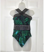 Hilor NWT Monokini Size M One Piece Swimwear Crossover Front Black Green... - $313.91 MXN