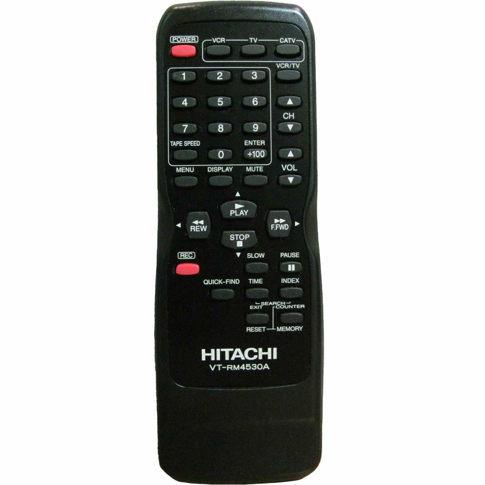 Hitachi VT-RM4530A Factory Original VCR Remote VTFX6500A, VTMX4510A, VTMX4530A - £8.09 GBP