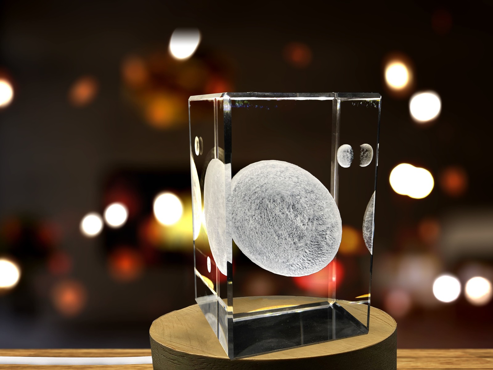 LED Base included | Haumea 3D Engraved Crystal Novelty Decor