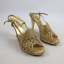 LORIBLU Vero Cuoio Heels Made in Italy Gold Beige Size 40  - £23.35 GBP