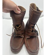 Polo Ralph Lauren Brockton Men&#39;s Brown 3 Buckle Ranger Combat Boots Size... - $90.29 CAD