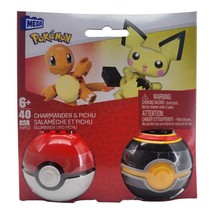Mega Nintendo Pokemon Poke Ball Collection Charmander and Pichu 40 Piece... - $24.95