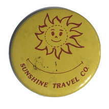 Sunshine Travel Co. Tourism Pinback Button Pin 2-1/4” - $5.00