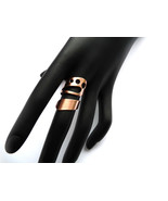 Rose Gold Ring, Copper Ring, Copper Knuckle Ring, Ribbon Ring, Spiral Ri... - $30.08 CAD