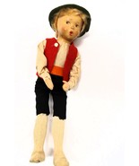 Vintage Baitz Whistling Franzl 8-1/2 Doll Made Austria Composite &amp; Cloth - $25.00