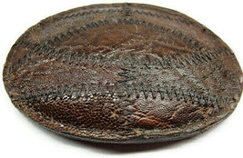 Western Leather Hand Stitched Belt Buckle Fort Worth Texas Vintage - $37.60
