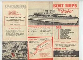 Boat Trips in Quebec Brochure Duc D'Orleans Excursion Boat 1950's - $15.84