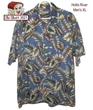 Hollis River Tropical 100% Cotton Men&#39;s Sz XL Button Front Hawaiian Shirt - £19.54 GBP