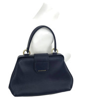 Emporio Armani Blue Pebbled Hammered Structured Handbag Satchel With Inn... - £66.84 GBP