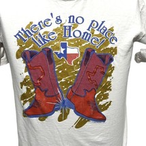Vintage 1990&#39;s There’s No Place Like Home Texas Boots T-Shirt USA Adult  L Large - £15.03 GBP