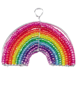 Handmade Beaded Rainbow Keyring – Haitian Artisan Keychain. - $11.20