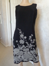 Donna Ricco of New York Black with White Flowers Size 8 Dress (#2958) - £18.18 GBP