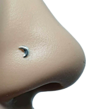 Moon Nose Stud Crescent Moon 22g (0.6mm) 925 Silver Straight L Bendable Pin Stud - £4.21 GBP