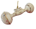 Lenox 2020 Baby&#39;s First Christmas Rattle Ornament 1st Ivory Gold Ribbon ... - £19.11 GBP