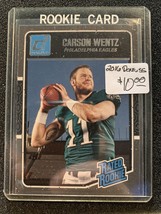 2016 Donruss  #356 Carson Wentz  Rated Rookie RC - £4.63 GBP