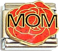 Mom On Red Flower Italian Charm - £7.07 GBP