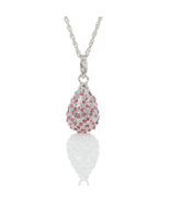 Keren Kopal Silver and red Egg Pendant Necklace with crystals - $895.62 MXN