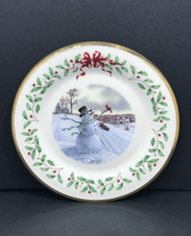 LENOX 2011 Annual Holiday Snowman Red Cardinal Twenty First in Series Plate USA - £14.72 GBP