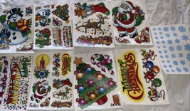 Super Signs Inc Christmas Static Cling Window Decorations Holidays 9 She... - £15.50 GBP