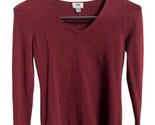 Old Navy Sweater Womens Size S Burgundy V Neck Long Sleeved Tight Knit P... - £7.70 GBP